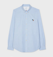 PS Paul Smith Mens Organic Cotton Stripe Zebra Button Up Shirt Blue Small