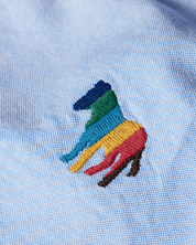 PS Paul Smith Mens Organic Cotton Stripe Zebra Button Up Shirt Blue Medium