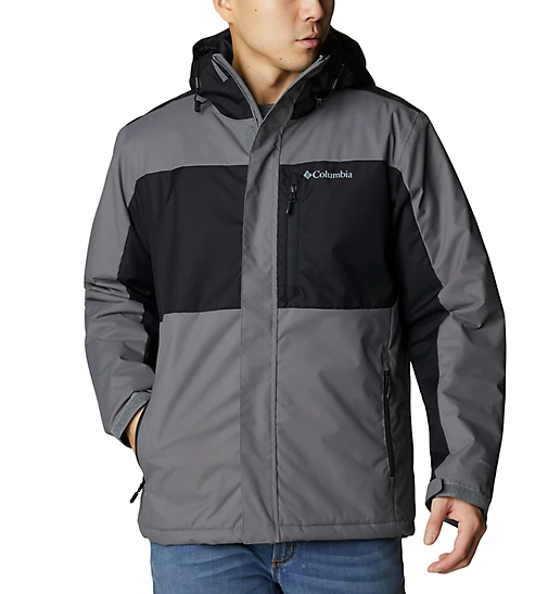 Columbia Mens Casual Tipton Peak II Insulated Jacket Medium Grey Black