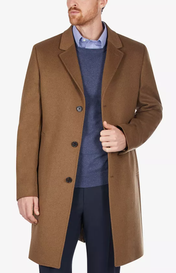 Lauren Ralph Lauren Mens Pure Cashmere Classic fit Overcoat Coat 38 S Brown