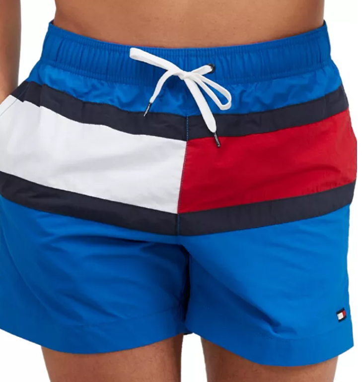 Tommy Hilfiger Mens Regular fit Swim Trunks Swimwear Large / 7 Blue