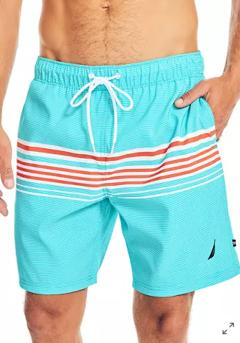 Nautica Mens Regular fit Swim Trunks Swimwear XL / 6 Green Striped