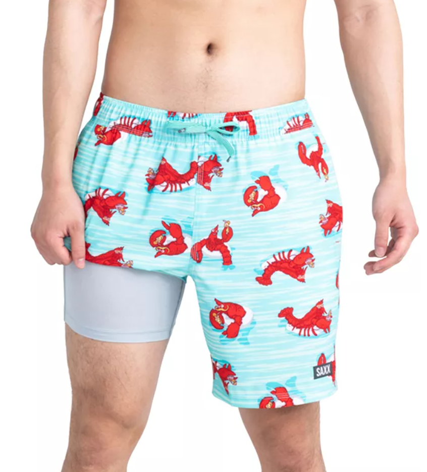 Saxx Mens Regular fit Swim Trunks Swimwear XL / 7 Blue
