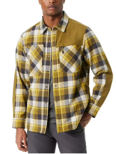 Bass Outdoor Mens Regular fit Long Sleeve Button-Up Shirt XXL Green Plaid