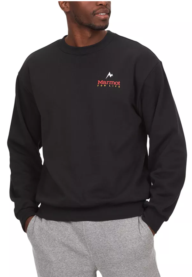 Marmot Men Regular fit Long Sleeve Crewneck Sweatshirt Medium Black Solid