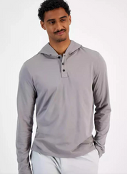 Michael Kors Men Regular fit Long Sleeve Hoodie Sweatshirt XXL Grey Solid