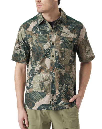 Bass Outdoor Men Regular fit Button-Up Shirt Large Green Solid
