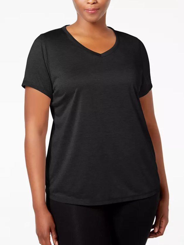 ID Ideology Women Regular fit Short Sleeve T-Shirt Shirt 2X Black Solid