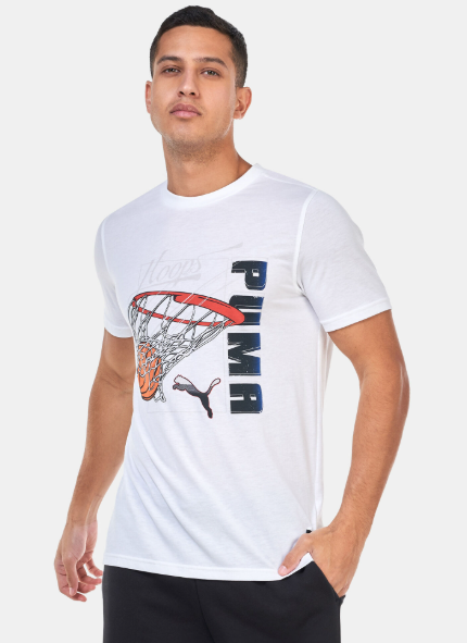 Puma Men Regular fit Short Sleeve T-Shirt Shirt XL White Solid
