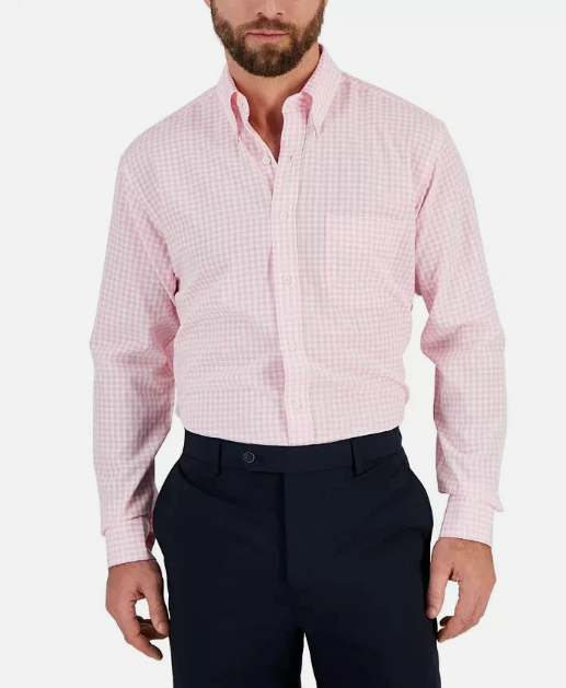 Club Room Mens Regular fit Dress Shirt Medium 15.5 in 34-35 Pink Check – Bristol Apparel Co