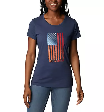 COLUMBIA Womens Regular fit Short Sleeve T-Shirt Shirt XXL Blue Solid