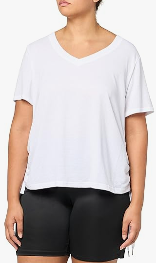 Calvin Klein Women Regular fit Short Sleeve T-Shirt Shirt Large White Solid