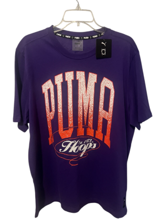 Puma Mens  fit Short Sleeve T-Shirt Shirt Large Purple Solid