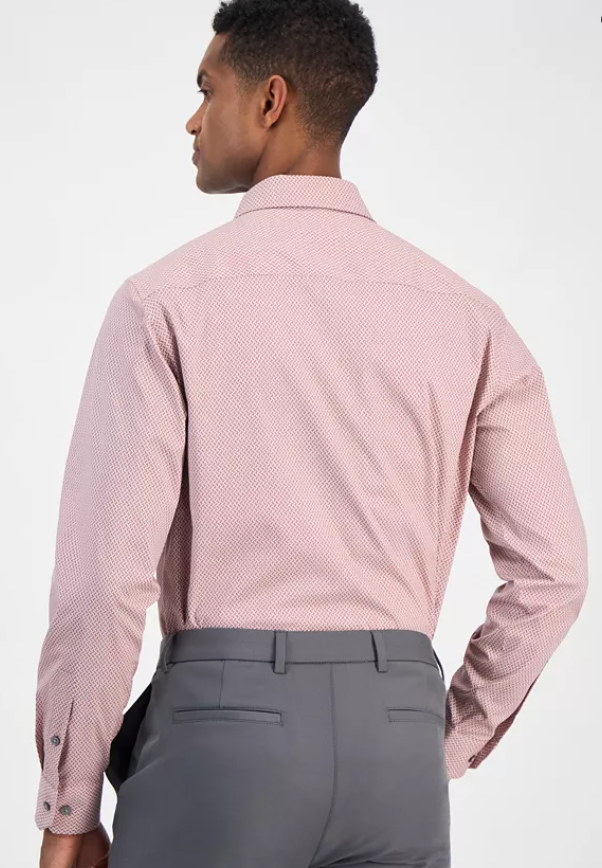 Alfani Mens Slim fit Dress Shirt Large 16-16.5 32-33 Pink