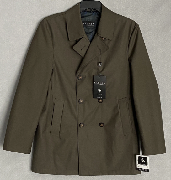 Lauren Ralph Lauren Mens Peacoat Coat 36R Green Solid