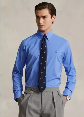 Polo Ralph Lauren Mens Classic fit Long Sleeve Button-Up Shirt XL Blue Solid