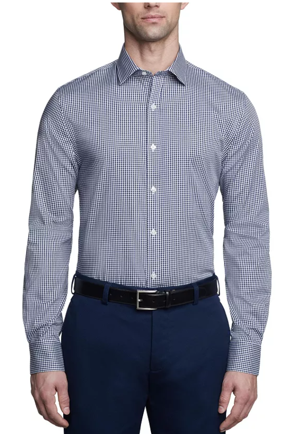 Tommy Hilfiger Men Slim fit Dress Shirt Small 14.5 in 32-33 Blue Check