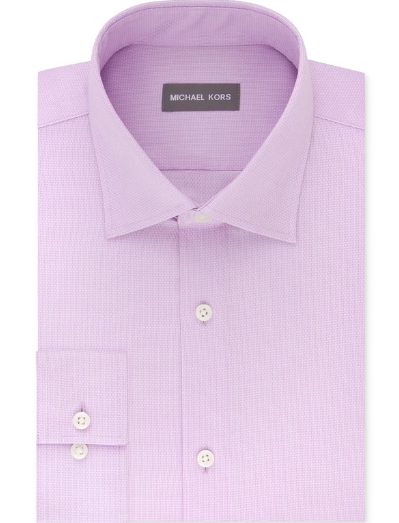 Michael Kors Mens Regular fit Dress Shirt XXL 18 in 34-35 Lilac Purple Check