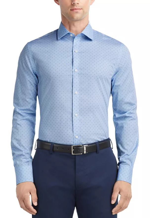 Tommy Hilfiger Mens Regular fit Dress Shirt XXL 18.5 in 34-35 Blue Check