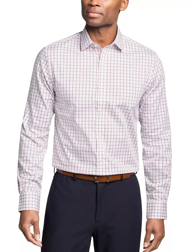 Tommy Hilfiger Mens Regular fit Dress Shirt XL 17 in 34-35 White Check