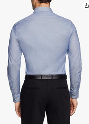 Calvin Klein Men Slim fit Dress Shirt Medium 15.5 in 34-35 Blue Striped