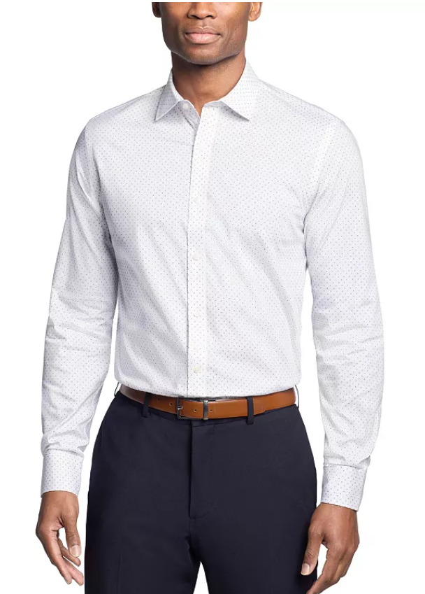 Tommy Hilfiger Men Regular fit Dress Shirt Medium 15.5 in 34-35 White Floral