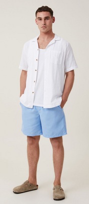 Cotton On Mens  fit Casual Shorts Large Blue Solid
