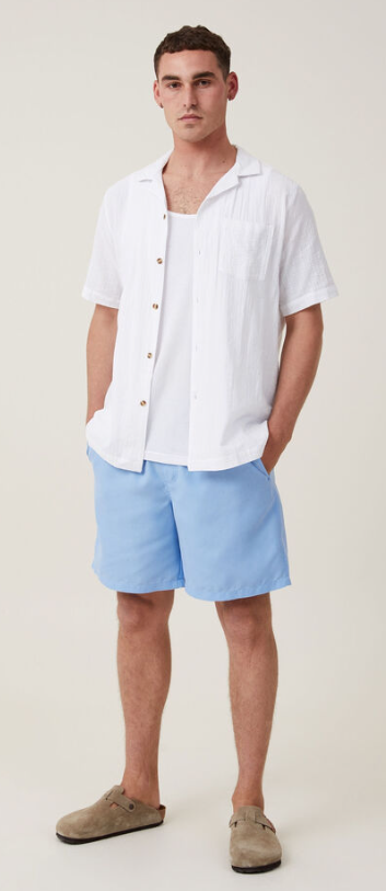 Cotton On Mens  fit Casual Shorts Large Blue Solid