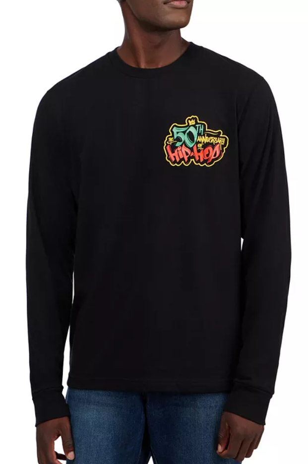 Thread Collective Mens Regular fit Long Sleeve T-Shirt Medium Black Hip Hop
