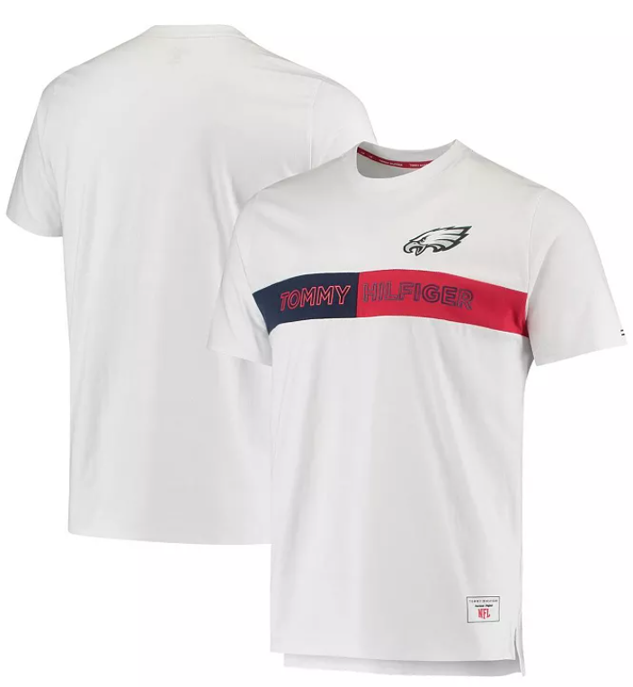 Tommy Hilfiger Mens  fit Short Sleeve T-Shirt Shirt XL White Philadelphia Eagles