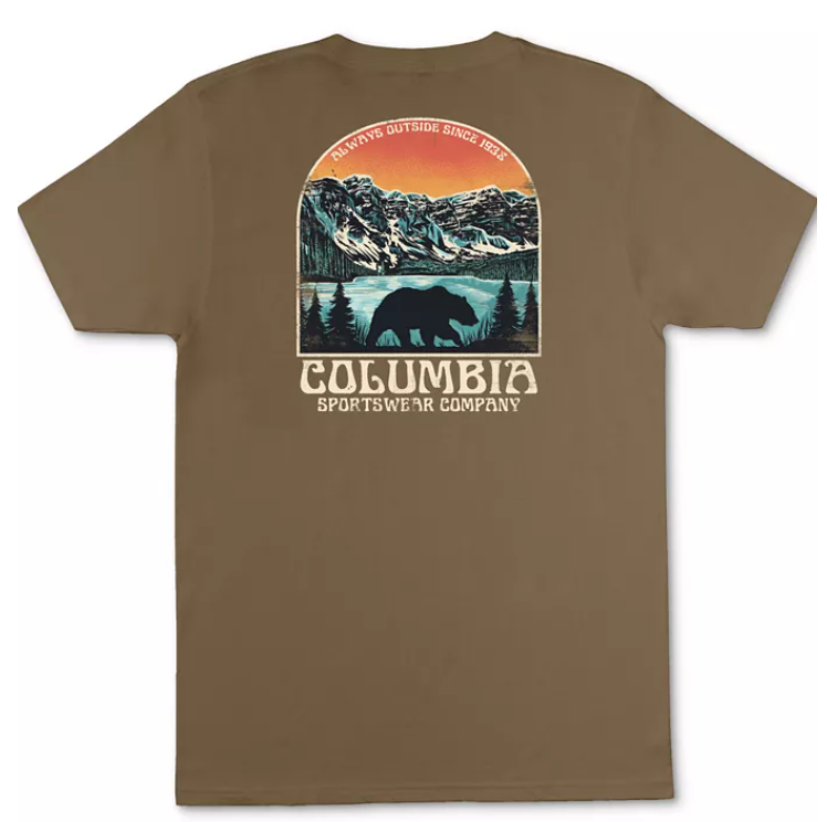 Columbia Men Regular fit Short Sleeve T-Shirt Shirt Medium Brown Solid
