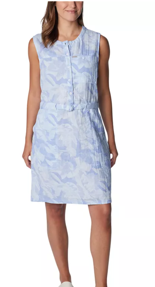Columbia Women  fit Sleeveless Dress XS Blue Floral