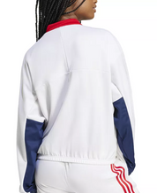 Adidas Women  fit Long Sleeve Track Jacket Sweatshirt Large White Solid
