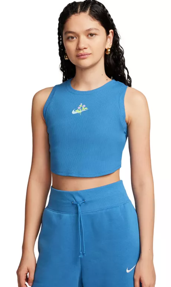 Nike Womens  fit Sleeveless Tank Top Shirt XS Blue Solid
