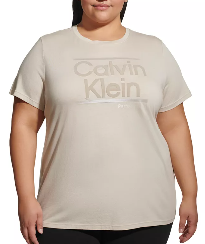 Cavin Klein Womens  fit Short Sleeve T-Shirt Shirt 3X Pink Solid