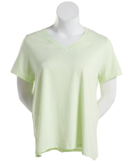 Calvin Klein Womens  fit Short Sleeve T-Shirt Shirt 1X Green Solid