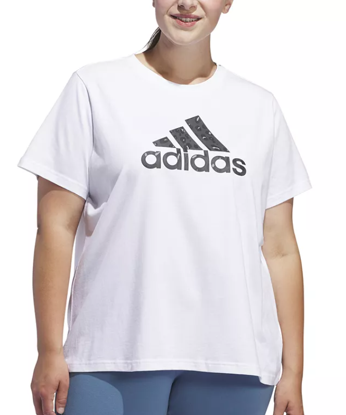 Adidas Womens  fit Short Sleeve T-Shirt Shirt 3X White Solid
