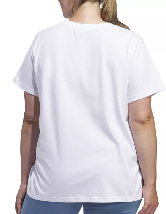 Adidas Womens  fit Short Sleeve T-Shirt Shirt 4X White Solid