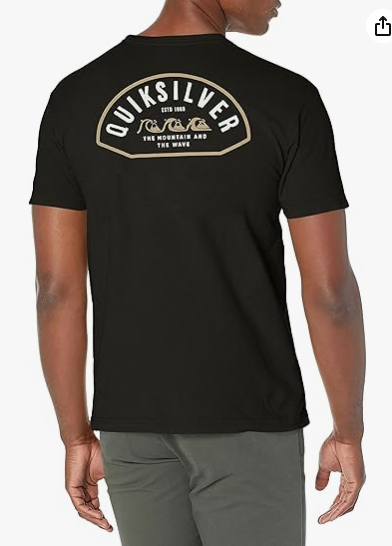 Quicksilver Mens Classic fit Short Sleeve T-Shirt Shirt XL Black Solid
