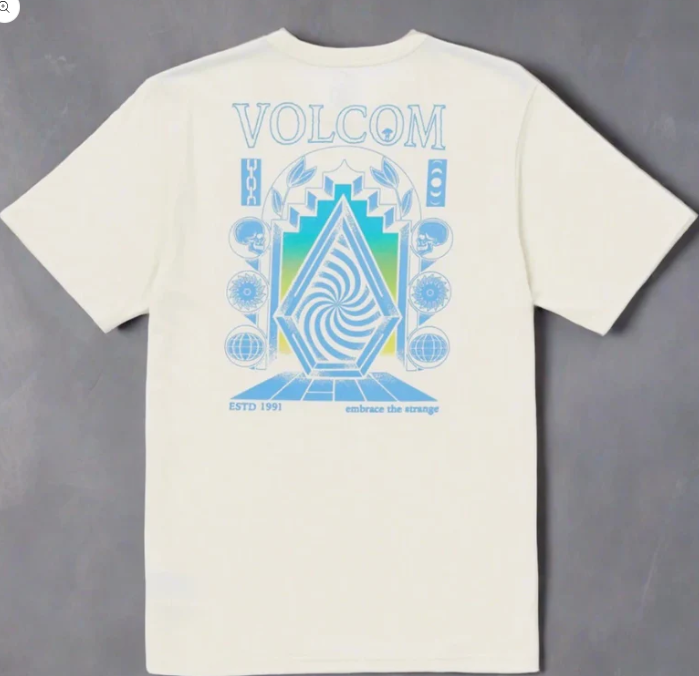 Volcom Mens Regular fit Short Sleeve T-Shirt Shirt XXL Beige Solid