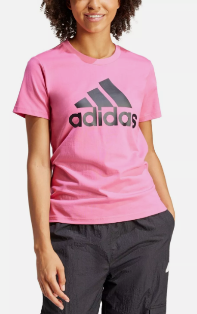 Adidas Womens Regular fit Short Sleeve T-Shirt Shirt Large Pink Solid