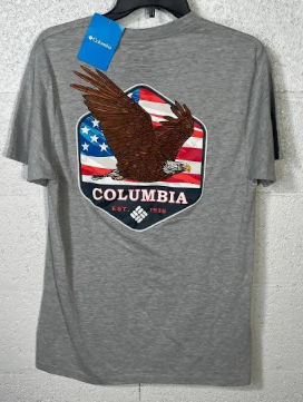Columbia Mens  fit Short Sleeve T-Shirt Shirt Medium Grey Solid