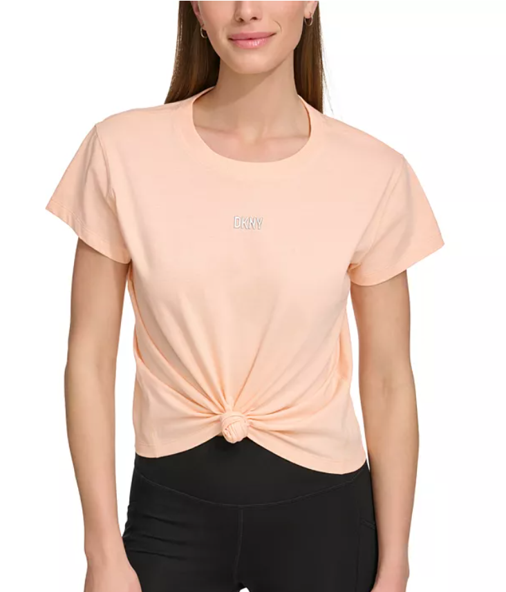 DKNY Womens  fit Short Sleeve T-Shirt Shirt XL Pink Solid