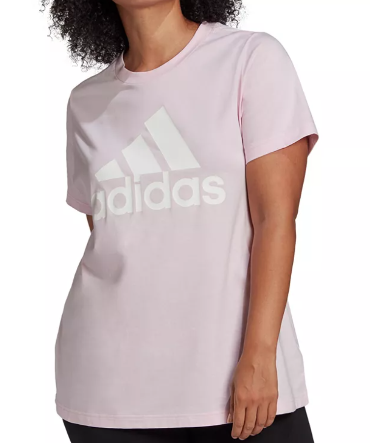 Adidas Women Regular fit Short Sleeve T-Shirt Shirt 1X Pink Solid