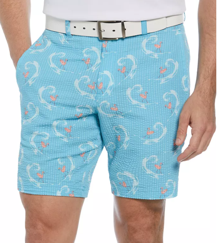 PGA Tour Men Regular fit Golf Shorts 32 Blue Flamingo
