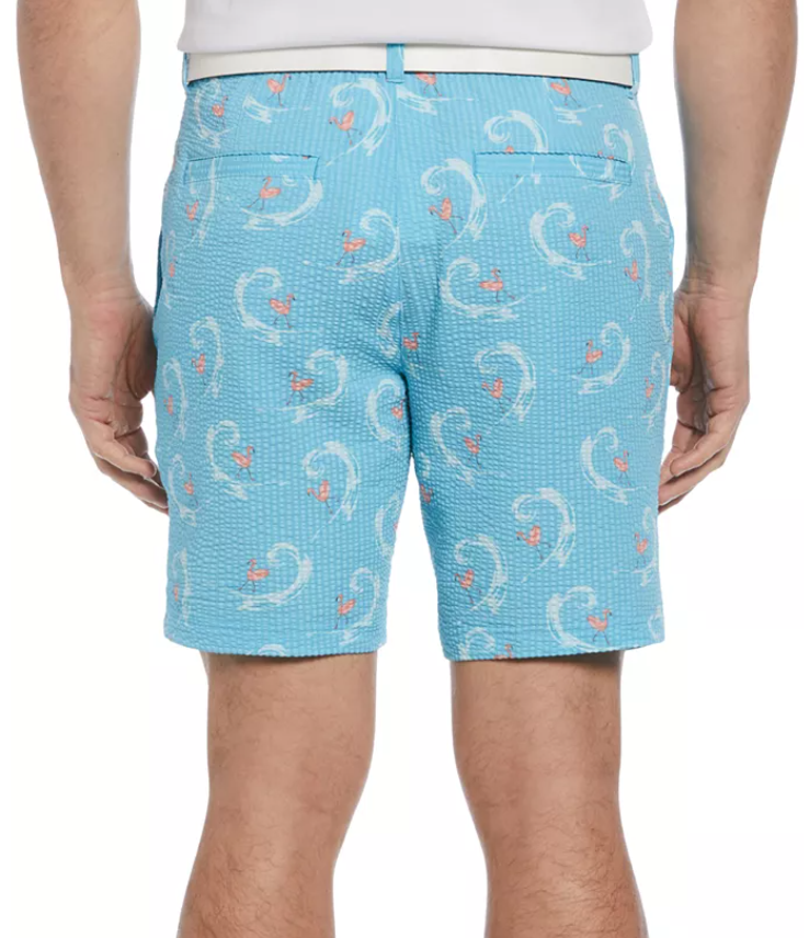 PGA Tour Men Regular fit Golf Shorts 32 Blue Flamingo