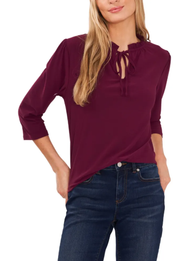 CeCe Womens  fit Shirt Top Small Purple Solid