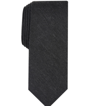 Bar III Mens Regular fit Tie Necktie One Size Black Heatherd