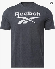 Reebok Mens  fit Short Sleeve T-Shirt Shirt XL Grey Solid
