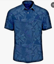 PGA TOUR Mens  fit Short Sleeve Polo Shirt Medium Blue Moisture Wicking